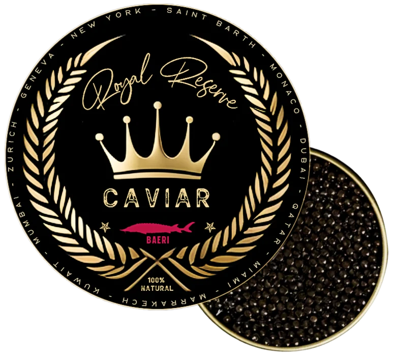 Boîte de caviar Baeri Royal Reserve ouverte